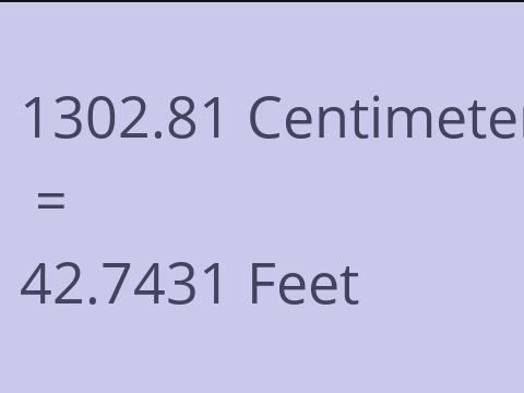 1302.81 CM TO FEET