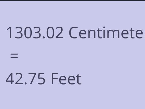 1303.02 CM TO FEET