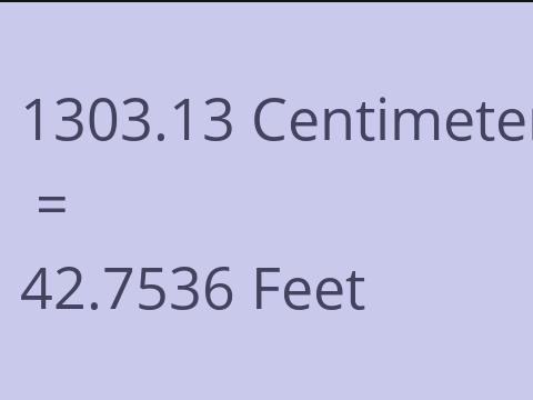 1303.13 CM TO FEET