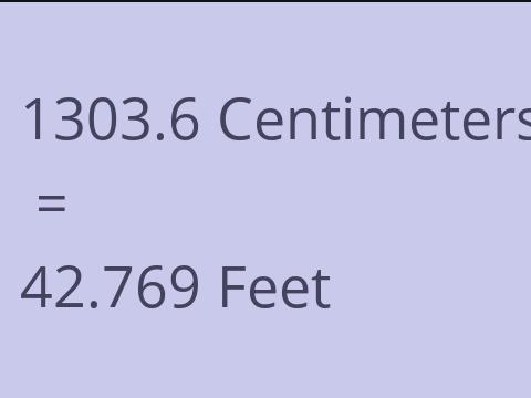 1303.6 CM TO FEET