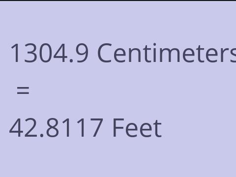 1304.9 CM TO FEET