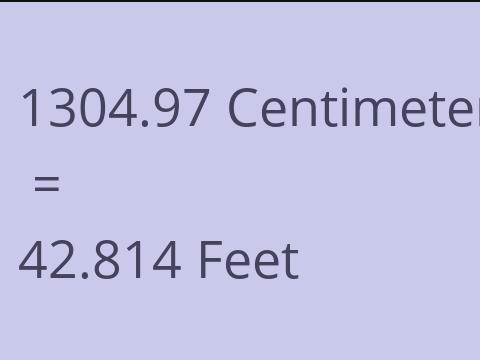 1304.97 CM TO FEET