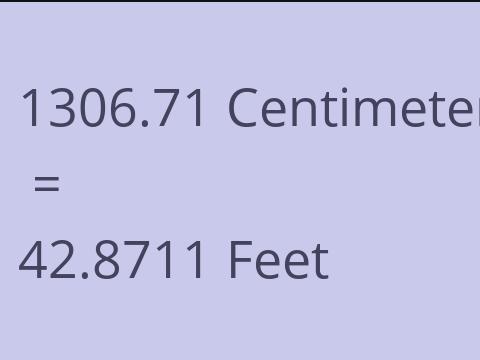 1306.71 CM TO FEET