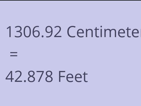 1306.92 CM TO FEET