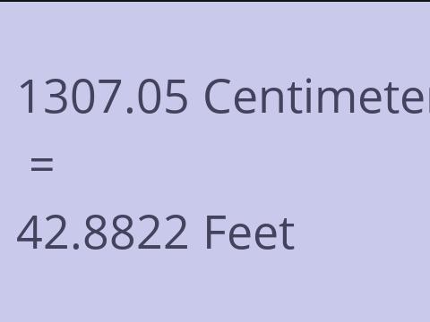 1307.05 CM TO FEET