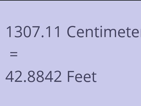 1307.11 CM TO FEET