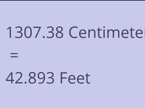 1307.38 CM TO FEET