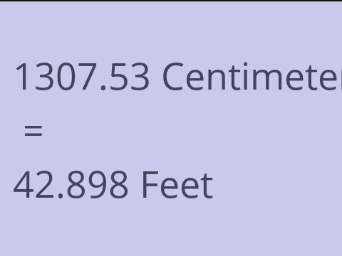 1307.53 CM TO FEET