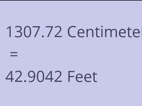 1307.72 CM TO FEET