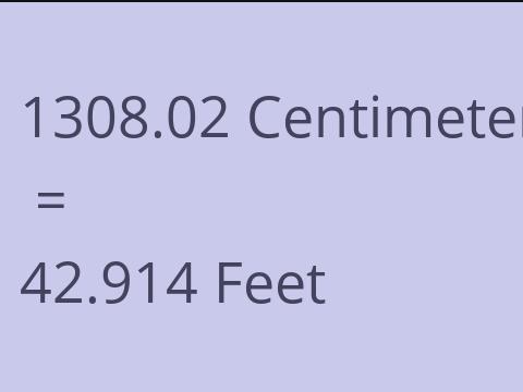 1308.02 CM TO FEET