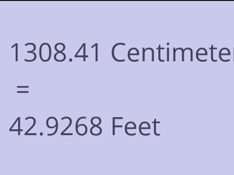 1308.41 CM TO FEET