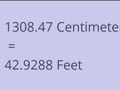 1308.47 CM TO FEET