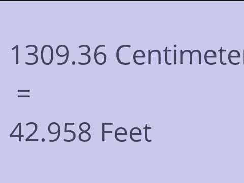 1309.36 CM TO FEET