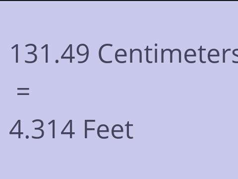 131.49 CM TO FEET