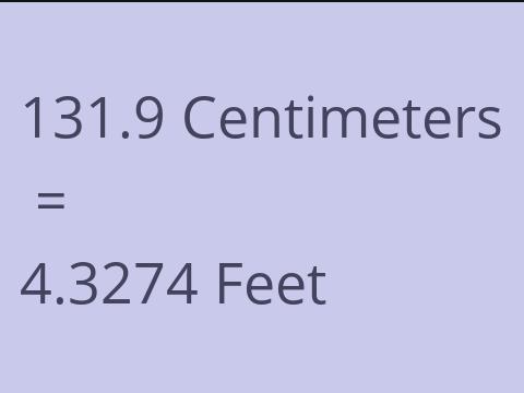 131.9 CM TO FEET