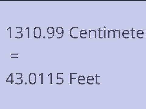 1310.99 CM TO FEET