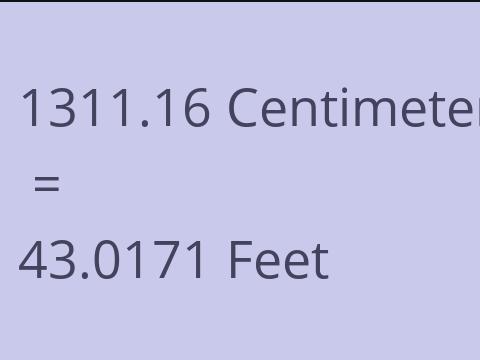 1311.16 CM TO FEET