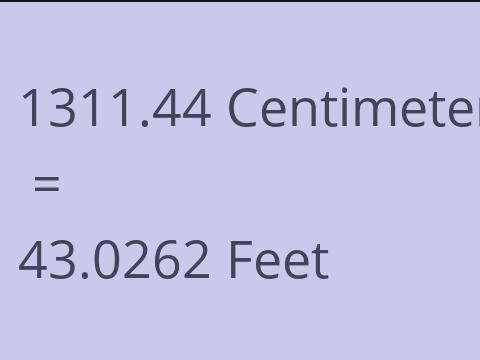 1311.44 CM TO FEET