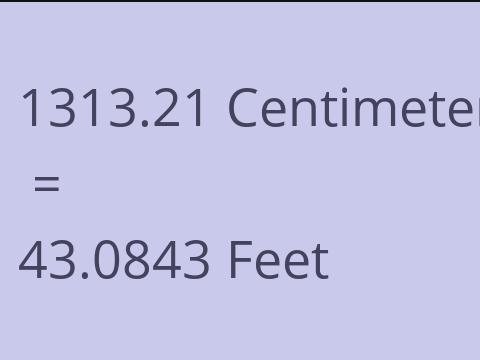 1313.21 CM TO FEET