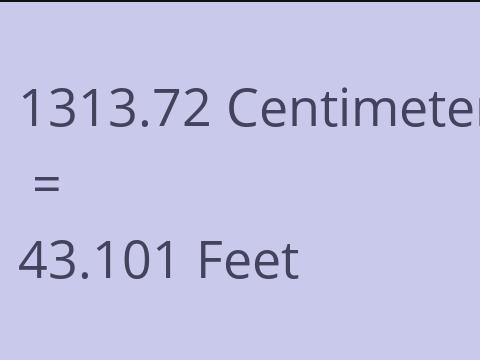 1313.72 CM TO FEET