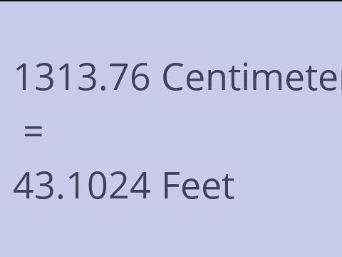 1313.76 CM TO FEET