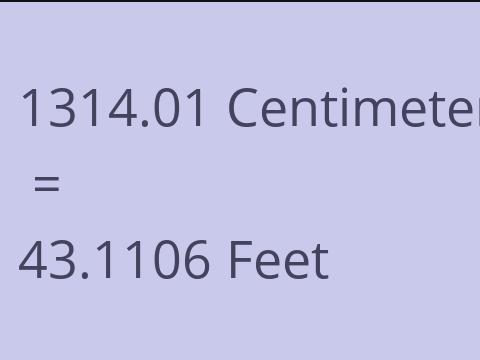 1314.01 CM TO FEET