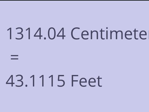 1314.04 CM TO FEET