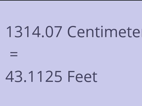 1314.07 CM TO FEET