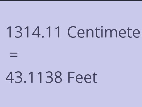 1314.11 CM TO FEET