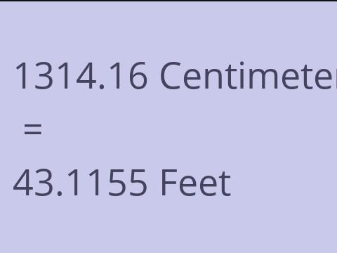 1314.16 CM TO FEET