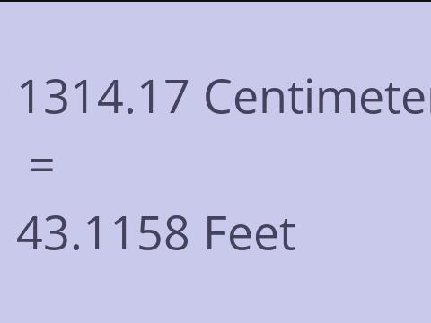 1314.17 CM TO FEET