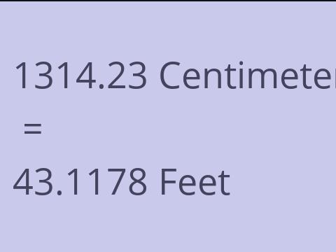 1314.23 CM TO FEET