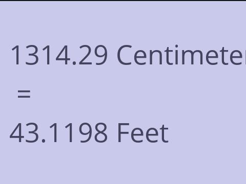 1314.29 CM TO FEET