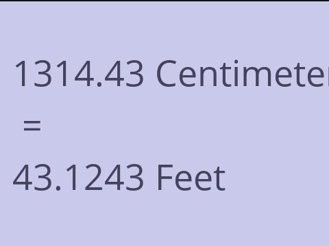 1314.43 CM TO FEET