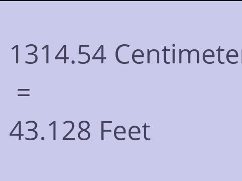 1314.54 CM TO FEET