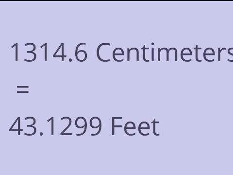 1314.6 CM TO FEET