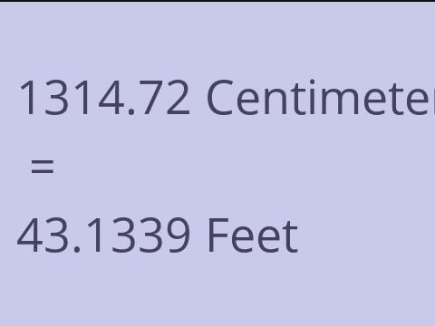 1314.72 CM TO FEET