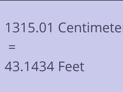 1315.01 CM TO FEET