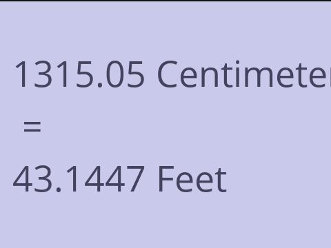 1315.05 CM TO FEET