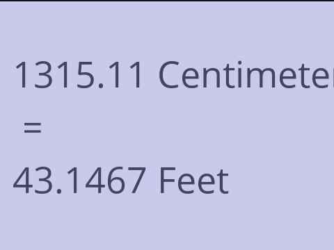 1315.11 CM TO FEET