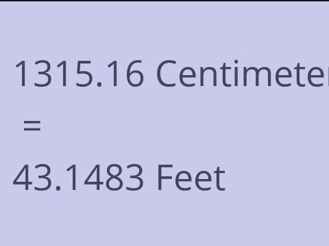 1315.16 CM TO FEET