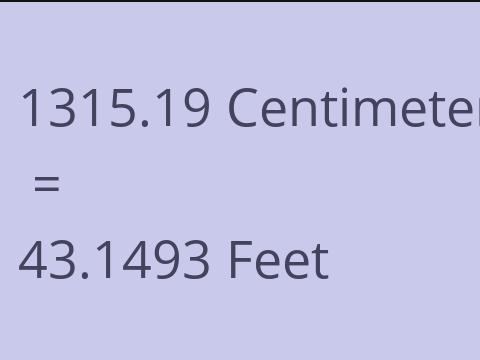 1315.19 CM TO FEET