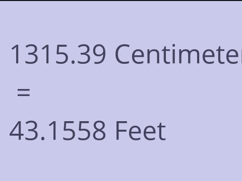 1315.39 CM TO FEET