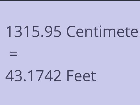 1315.95 CM TO FEET