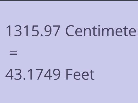 1315.97 CM TO FEET