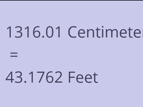 1316.01 CM TO FEET