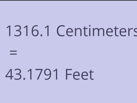 1316.1 CM TO FEET