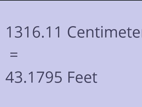 1316.11 CM TO FEET