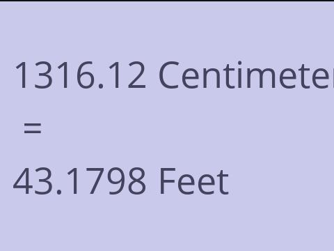 1316.12 CM TO FEET