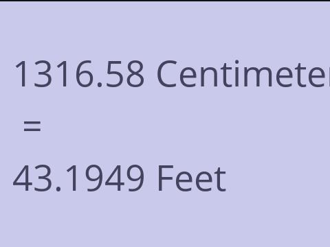 1316.58 CM TO FEET